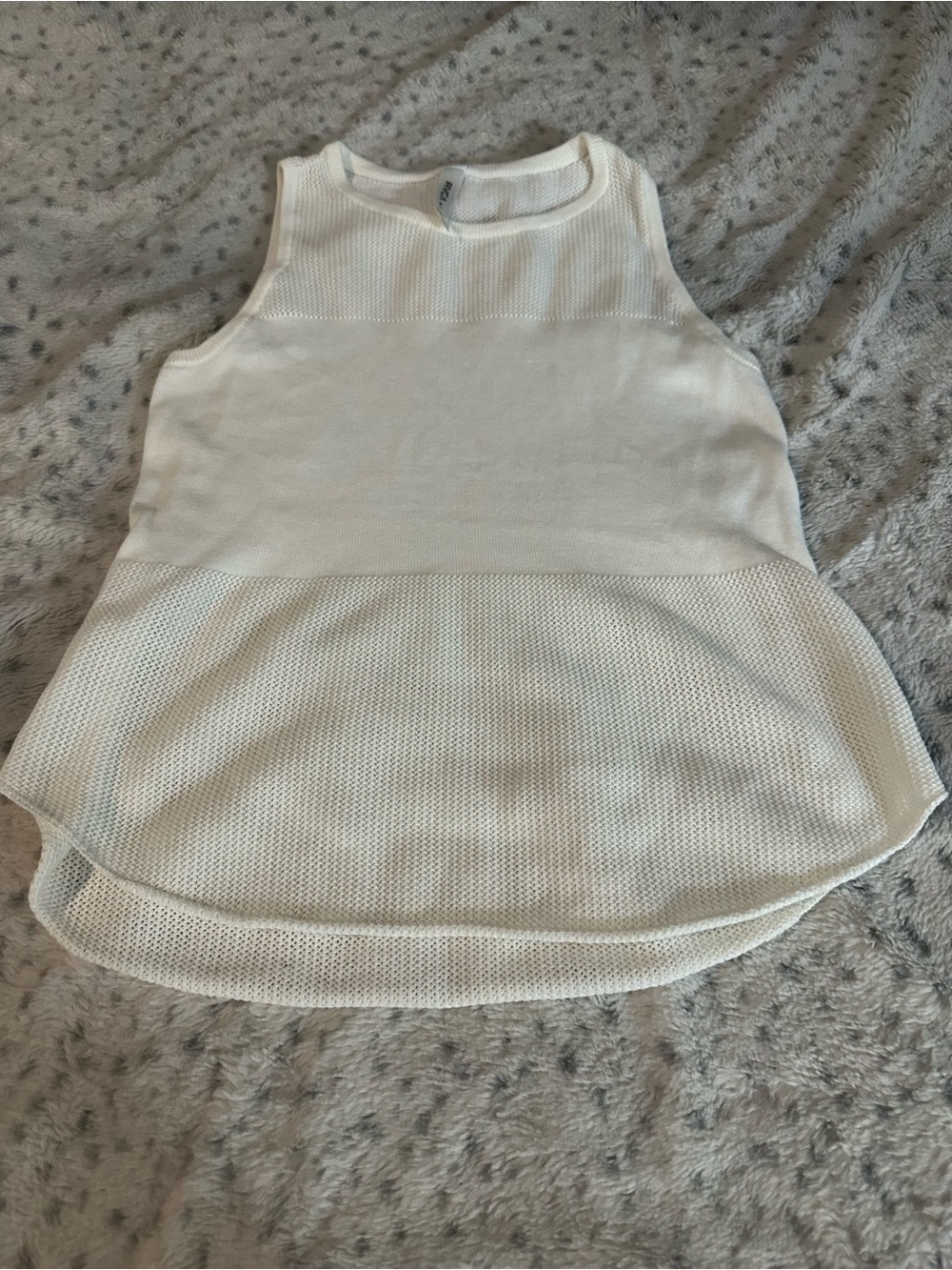 RVCA White Layered Mesh Peplum Tank